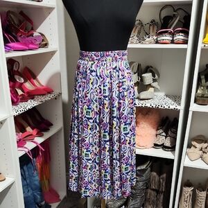 Self Esteem Purple Blue Pleated Midi Skirt